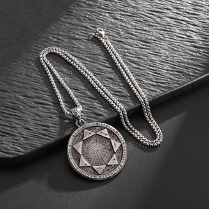 Collar con Colgante del Sello de Salomón, Círculo Mágico de los Siete Ángeles, Amuleto de la Suerte Vintage Punk Personalizado para Hombre, Regalo de Joyería - Product Image 6