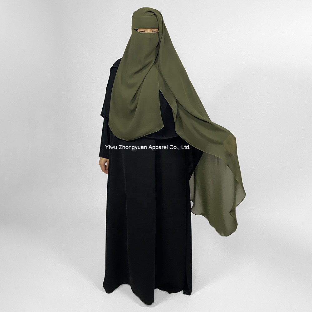 Niqab femmes musulmanes visage couverture voile islamique EID Ramadan vente en gros de haute qualité léger respirant en mousseline de soie Long Hijab