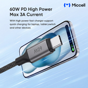 60W USB-C zu USB-C Ladekabel mit PD-Schnellladung und Hochgeschwindigkeits-Datenübertragung Lade- und Datenkabel für Handy- und Tablet-Nutzer - Product Image 5