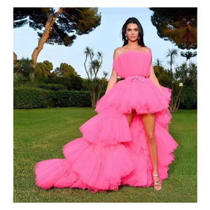 strapless open back dress Puff Sleeve Pink Princess Dress Set – 1lovebaby main image 1
