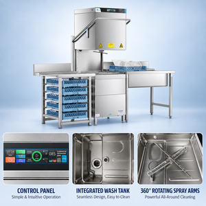 Lavavajillas Comercial Profesional Tipo Campana, Acero Inoxidable 304, Desinfección a Alta Temperatura para Restaurantes y Hoteles - Product Image 2