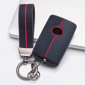 Housse de clé en silicone compatible avec Mazda 3 6 CX3 CX5 CX9 MX5 Miata, clé intelligente à 3 boutons (verrouillage, déverrouillage et fonction panique) - Product Image 6