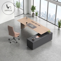 Bureau de direction convertible en forme de L en bois, poste de travail moderne pour manager, idéal pour le bureau du patron, fabriqué à Foshan