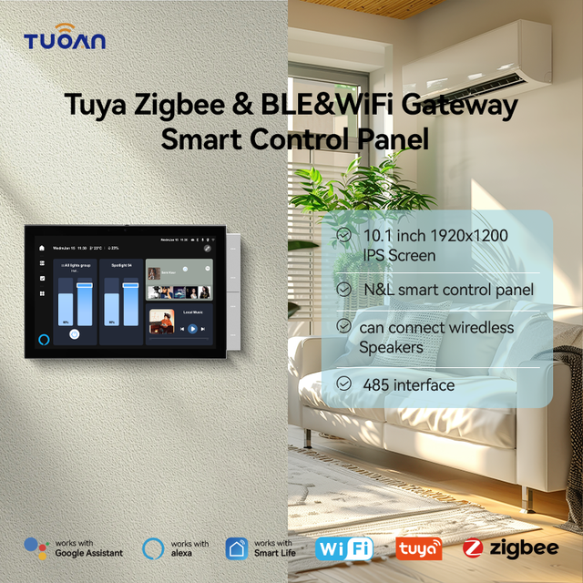 TuoAn Host 10 Inch Smart Home Appliances Tuya Zigbee Gateway Multi-function Smart Home Control Panel with Wall Switch Function