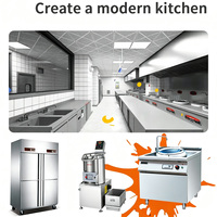 Peralatan Dapur Komersial Kustom Satu Set Lengkap Bahan Stainless Steel Solusi Proyek Katering Restoran Tenaga Gas & Listrik