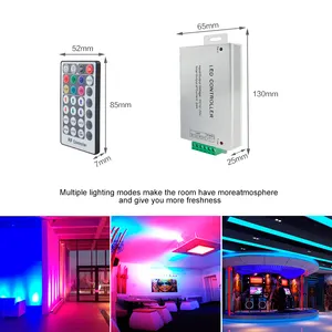 Хорошее качество DC12V DC24V RF 433 м беспроводной Алюминиевый корпус 12A и 24A RGB светодиодный контроллер с 20 клавишами дистанционного управления