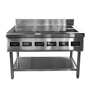 Cuisinière à induction commerciale à six brûleurs en acier inoxydable avec armoire de rangement, plaque de cuisson rapide et gain de temps, commande tactile, pour hotpot AM-TCD602C - Product Image 6