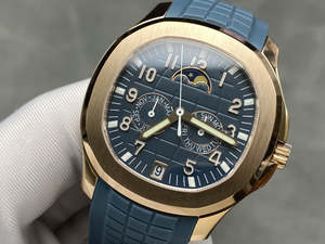 2025 Vente chaude montre mécanique haut de gamme pour hommes avec bague en or et cadran bleu et montre multifonction Phase de lune - Product Image 2