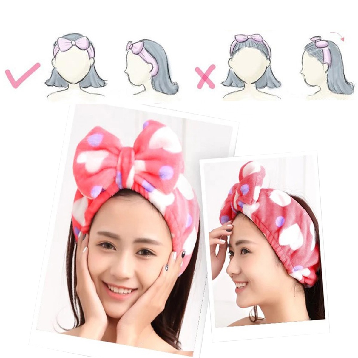 Повязка на голову для лица с логотипом на заказ, повязка на голову для спа из кораллового бархата, эластичная моющаяся повязка на лицо, повязки для макияжа