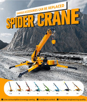 Grue araignée de 3, 5 et 8 tonnes avec ventouse pour verre, mini-grue sur chenilles à flèche télescopique hydraulique pour l'installation de vitres