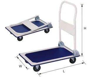 150KGS Boutique Type Factory Custom Steel Platform Portable Folding Carts For Warehouse Trolley Warehouse Cart