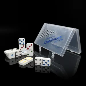 Professionele Domino Dubbele Zes Game Set Custom Domino Logo Witte Kleur Goedkope Plastic Doos Hot Selling Bulk China Fabricage