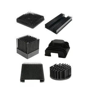 Dissipador de calor de latão anodizado preto para peças de iluminação LED de fabricação de vendas quentes de perfis de alumínio