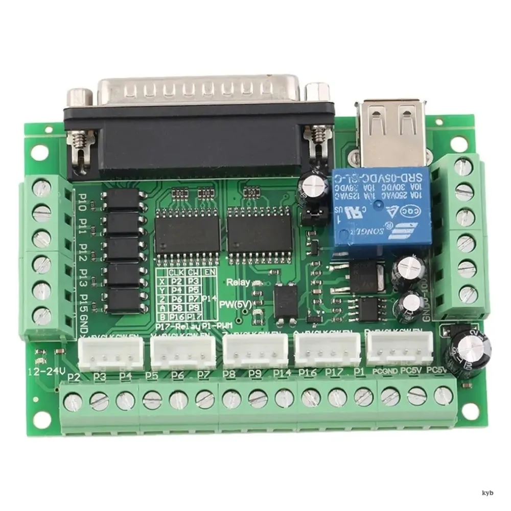 Stokta 5 eksen CNC arabirim adaptörü kesme panosu ile step Motor sürücü Mach3 için USB kablosu