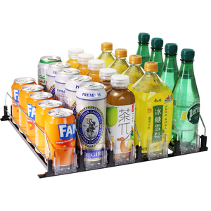 Système de distributeur automatique de boissons intelligent, étagère <span class=keywords><strong>à</strong></span> canettes de soda, pousseur d'affichage, <span class=keywords><strong>support</strong></span> <span class=keywords><strong>à</strong></span> <span class=keywords><strong>roulettes</strong></span>, organisateur de boissons <span class=keywords><strong>pour</strong></span> réfrigérateur - Product Image 1