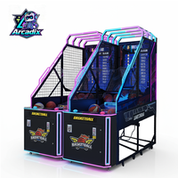 Machine de jeu d'arcade de basket-ball à monnayeur, jeu de tir électronique commercial d'intérieur avec tableau de scores LED pour parc d'attractions