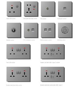Panel Táctil de PC con Aspecto de Cuero, Accesorios Eléctricos, Enchufe Estándar Británico de 220V 10A, Tomacorriente de Pared, IP27 - Product Image 5