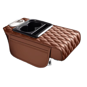 Centre Console Cover Center Console Armrest Cover For Ford F-150 2009-2014 - Microfiber Leather, Black, Easy Strap Installation Ford F-150 Console Cover
