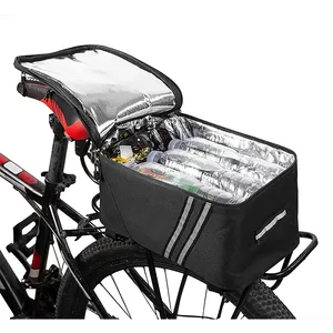 กันน้ำขนาดใหญ่ความจุเก็บกระเป๋าจักรยานสะท้อนแสง Rack Carrier ถุงฉนวน Trunk Cooler Bag