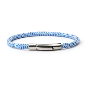 Bracelet en coton tressé en acier inoxydable, Bracelet à fermeture magnétique, Bracelet élégant pour hommes, à corde Durable, 1 pièce - Product Image 6