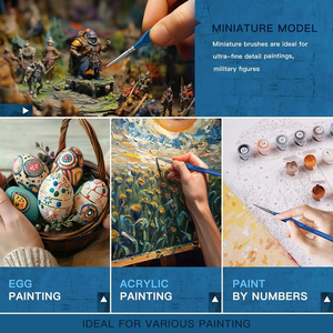 Nuovi 6 pezzi 10/0 triangolo in miniatura <span class=keywords><strong>pennelli</strong></span> <span class=keywords><strong>per</strong></span> pittura acrilica <span class=keywords><strong>pennelli</strong></span> <span class=keywords><strong>per</strong></span> pittura ad olio - Product Image 3