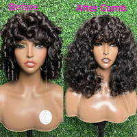 Perruques de Cheveux Naturels Indiens Bruts Bon Marché pour Femmes Noires Grade 15A Super Double Drawn Courtes Prêtes à Porter Sans Colle 100% Cheveux Humains