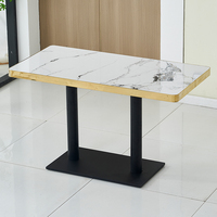 Ensemble de chaises de table modernes de restauration rapide combinaison restaurants snack-bars traiteur petites tables carrées commerciales en acier inoxydable