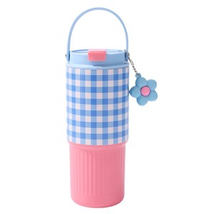 Gourde isotherme portable mignonne imprimée de 750 ml en acier inoxydable 316 avec poignée et pendentif fleur, tasse thermique de voyage - Product Image 2