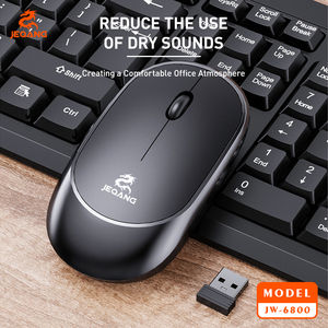 JEQANG JW-6800 Ergonomic 2.4GHz Bàn phím không dây kết hợp chuột quang đa phương tiện vật liệu nhựa không thấm nước Máy tính để bàn sử dụng mới - Product Image 5