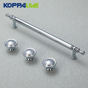 Boutons de meuble modernes en laiton massif chromé Poignées de placard de luxe français Quincaillerie de meuble argentée Tiroir Accessoires de cuisine - Product Image 5