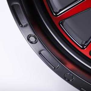 Jantes tout-terrain forgées HTOR 16x8.5 17x9.5 18x10 pouces 6x139.7, noir rouge fraisé, compatibles avec Titan Frontier GX460 Patrol Armada QX80 - Product Image 3