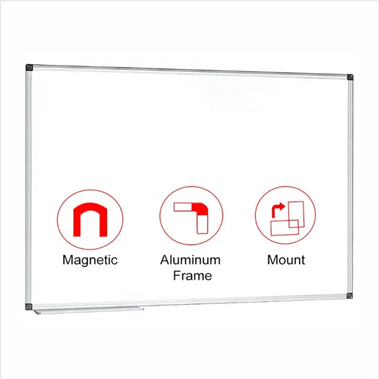 Customizable Size Lacquered Steel Face Wall Mounted Magnet Whiteboard