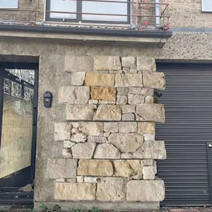 Revêtement <span class=keywords><strong>mural</strong></span> en pierre de schiste texturée jaune tigre chinois de conception moderne, surface fendue, durable, pour l'extérieur des hôtels - Product Image 6