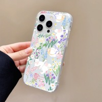 Coque de téléphone portable antichoc en TPU rigide avec motif dessin animé Swan Garden pour iPhone 16/15