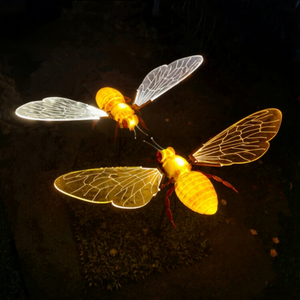 Lumières décoratives LED dynamiques IP65 pour extérieur, motif abeilles, effet lumineux artificiel pour Noël, parc, pelouse, aménagement paysager - Product Image 1