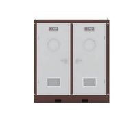 Toilettes mobiles portables à double compartiment, cabine de toilettes publiques extérieure préfabriquée à double poste, en tôle galvanisée, écologique