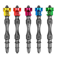 Embout de tournevis magnétique double face en acier S2 de 65 mm, couple élevé, PH2, antidérapant, pour perceuse électrique, assemblage de meubles, bricolage