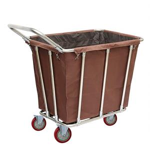 China Fabriek Hotel Metalen Zware Grote Wasserette Commerciële Vuile Rvs Linnen Winkelwagen <span class=keywords><strong>Trolley</strong></span> Met Wielen - Product Image 4