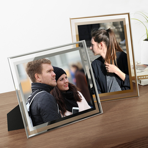 Kunden spezifischer Kristallglas Gold Foto rahmen 4x6 5x7 8x10 A4 Bilderrahmen Glas für Tisch display vertikal oder horizontal - Product Image 4