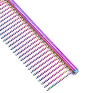 Colorful Professional Rounded Ends Stainless Steel Teeth Pet Cat Dog Hair Grooming Comb <b>Tool</b> for Removing Tangles and Knots - Product Image 3