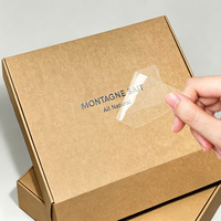 Autocollants de transfert UV DTF personnalisés, étiquettes de logo en cristal imperméables pour l'emballage de boîtes en carton kraft