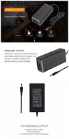 Adaptador de Corriente con Certificación CE ETL FCC GS RCM KC, Enchufe DC, Puerto C8, 45W 15V 3A para Monitor de PC, LED, Computadora, Impresora