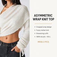 LOGO Kustom Atasan Rajut Wanita Lengan Panjang V-Neck Warna Solid Kasual Fashion Musim Dingin Akrilik Bernapas Pabrik OEM & ODM