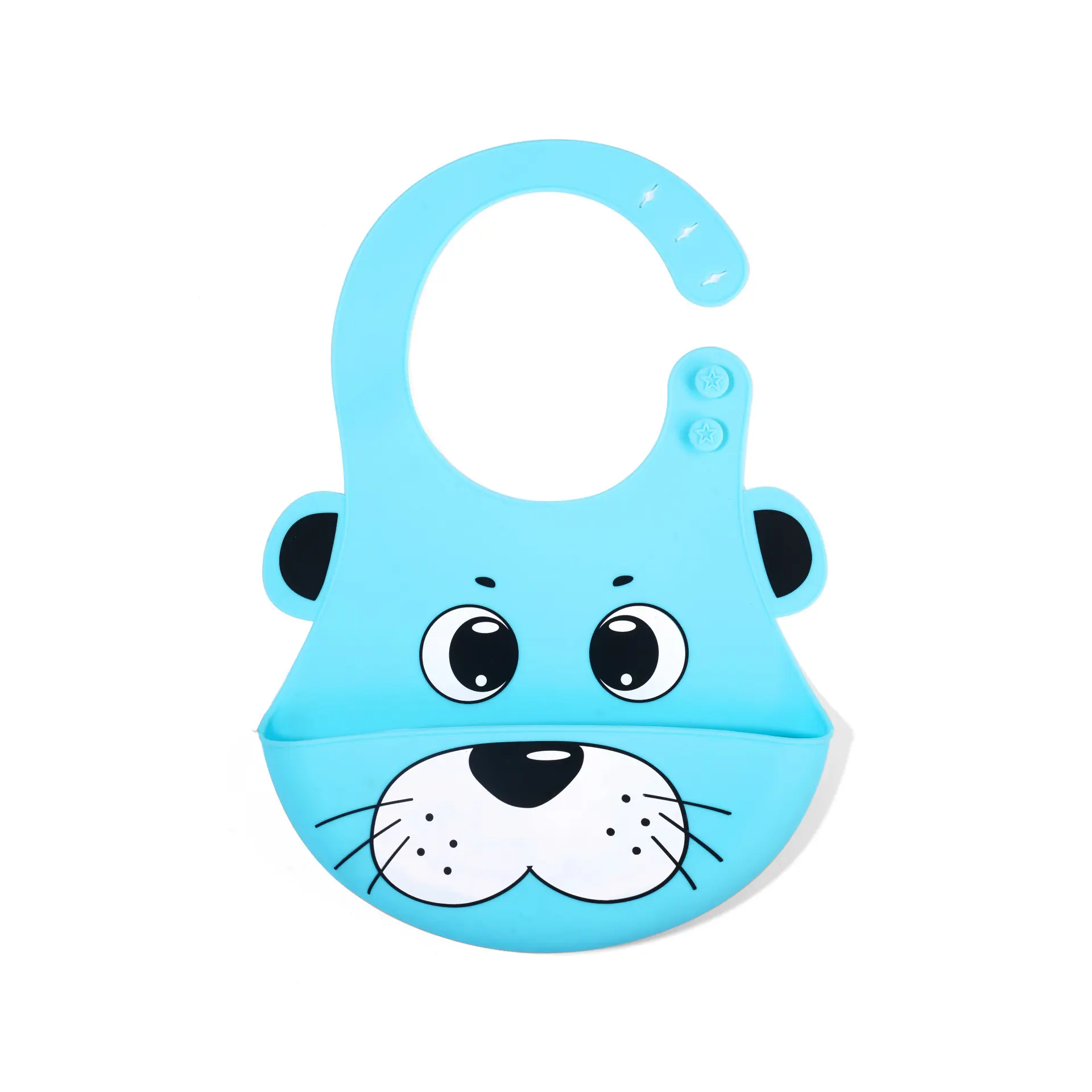 China Wholesale Low Price Custom Animal Printed Bpa Free Waterproof Convenient Cleaning Children'S Baby Cute Gift Silicone Bib