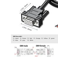 Cable de Extensión RS232 D-SUB Serial DB9 Macho/Hembra de Alta Calidad con Cable Desnudo, Conductor de Cobre Puro y PVC para Uso en Computadoras