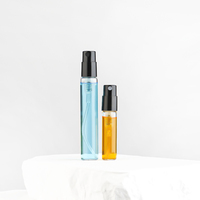 Vente en gros de mini flacons en verre de 2ml de flacons de testeur de pulvérisation d'échantillon de parfum couvercle noir stock à bas quantité minimale de commande