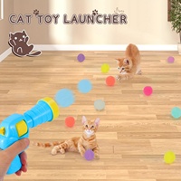 Balle en peluche pistolet de tir Mini balles en mousse Blasters Pet Hairball lancement jouets interactif chat jouet balle rebondissante pour animal de compagnie intérieur
