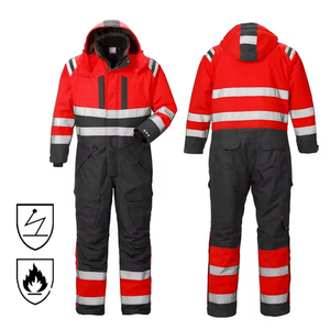 NFPA2112 naranja verde rojo una pieza alta visibilidad seguridad ropa de trabajo impermeable general invierno caldera traje FRC FR mono - Product Image 3