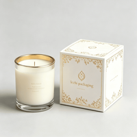 Caja de Regalo para Velas con Diseño Personalizado, Caja de Embalaje para Velas y Cremas Faciales, Caja de Cartón de 350 GSM Color Marfil para Cosméticos