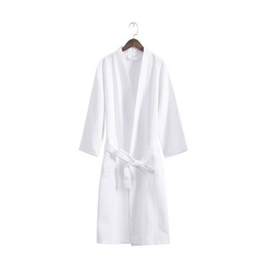 Custom Waffle <strong>Bathrobe</strong> Foreign Trade Thin Hotel Absorbent Quick-drying Polyester Cotton Thickened Long Cotton <strong>Bathrobe</strong> - Product Image 2